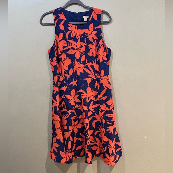 J. Crew Sleeveless Tropical Floral Midi Dress. Women’s Size 6. Like New!! - Picture 2 of 5
